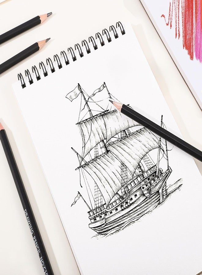 Prudiut 4 Pack Small Sketch Books, 5.5 x 8.5 Inch Mini Sketchbook, 68lb/100gsm Spiral Bound Small Sketch Pad, Acid Free Art Supplies Drawing Painting Sketchbook for Kids, Beginners, Artists - Image 5