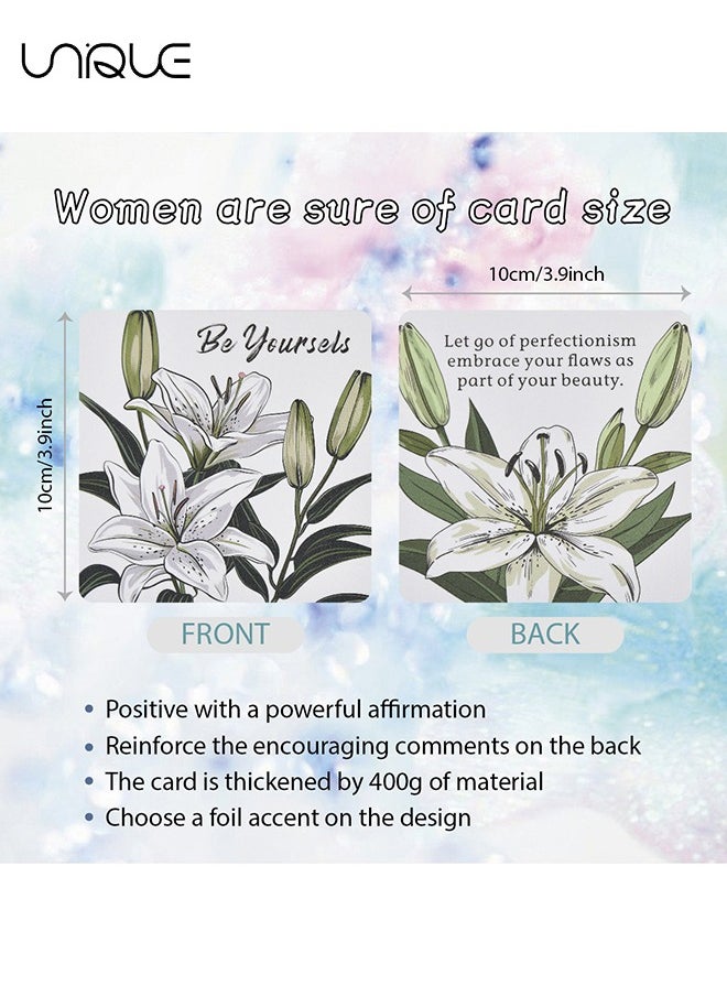 Women's Positive Affirmation Cards, 50 Motivational English Cards, Daily Self-Affirmation Self-Motivation Gifts, Birthdays, Prayer Cards, Meditation Cards, Motivational Cards