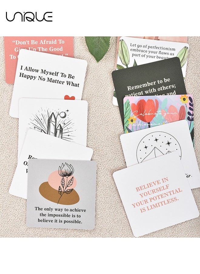 Women's Positive Affirmation Cards, 50 Motivational English Cards, Daily Self-Affirmation Self-Motivation Gifts, Birthdays, Prayer Cards, Meditation Cards, Motivational Cards