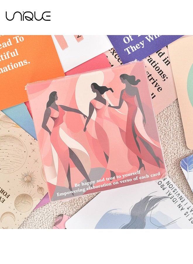 Women's Positive Affirmation Cards, 50 Motivational English Cards, Daily Self-Affirmation Self-Motivation Gifts, Birthdays, Prayer Cards, Meditation Cards, Motivational Cards