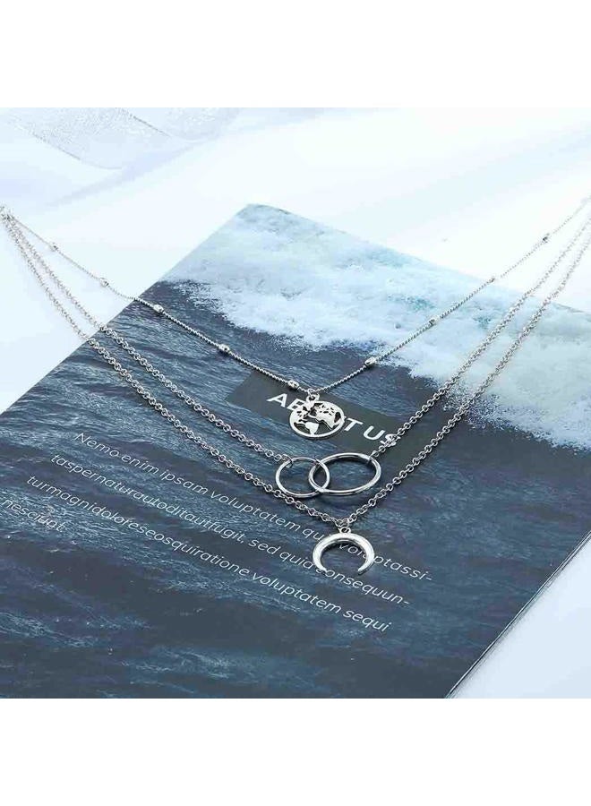 Edary Boho Moon Necklace Star Pendant Necklaces Jewlery for Women(Style 5-Gold), Metal, alloy - Image 2