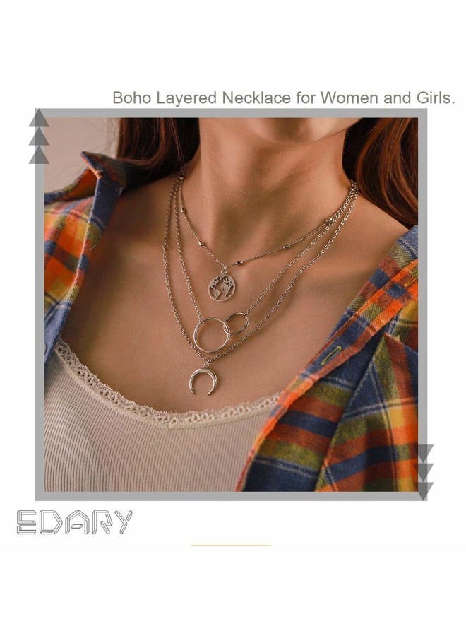 Edary Boho Moon Necklace Star Pendant Necklaces Jewlery for Women(Style 5-Gold), Metal, alloy - Image 5