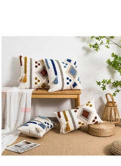 XiuWoo New Design Boho Style Tufted Geometric Pattern Cushion Cover With Tassels Home Decor Super Soft Woven Tufted Pillow Cases 45*45cm  - Image 2
