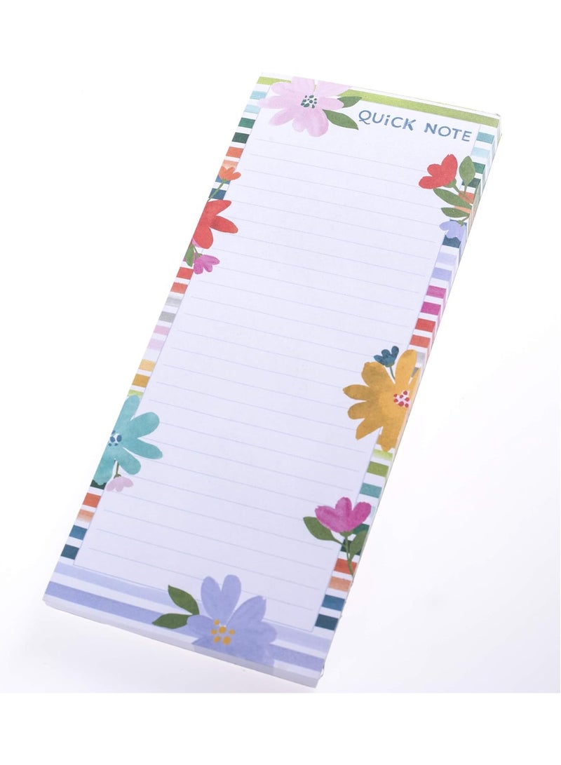 Graphique Magnetic Notepad - Bright Flower Power Quick Note Grocery and Shopping List - Fun Decorative To-Do List - Perfect House Warming Gifts - 100 Tear off Sheets (4" x 9.25" x .5") - Image 2