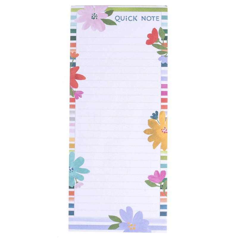 Graphique Magnetic Notepad - Bright Flower Power Quick Note Grocery and Shopping List - Fun Decorative To-Do List - Perfect House Warming Gifts - 100 Tear off Sheets (4" x 9.25" x .5") - Image 1