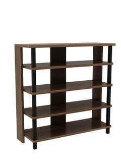 RIGID Steel 5-Tier Standing Shoe Rack with Wooden Top Black 78x80x30cm  - Image 3