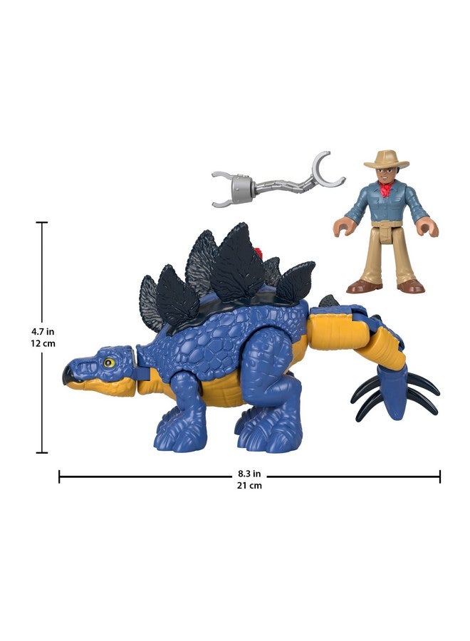 JURASSIC WORLD Fisher-Price Imaginext Jurassic World Dinosaur Toy Stegosaurus & Dr. Alan Grant Figure Set for Pretend Play Preschool Kids Ages 3+ Years - Image 5