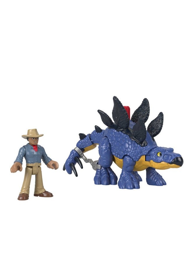 JURASSIC WORLD Fisher-Price Imaginext Jurassic World Dinosaur Toy Stegosaurus & Dr. Alan Grant Figure Set for Pretend Play Preschool Kids Ages 3+ Years - Image 1