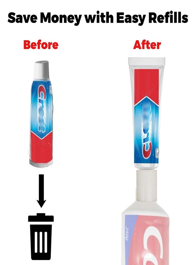 2pcs Toothpaste Refill Compatible with Colgate & Crest,Perfect for Refilling Travel Toothpaste&Transfer Adapters,Transfer Tool for Travel Bathroom Accessories - Image 3