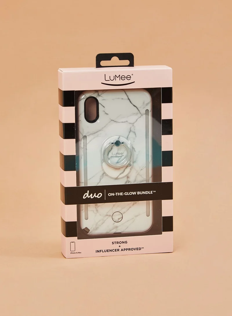 LuMee DUO Ring Gift Set iPhone XS Max White Marble