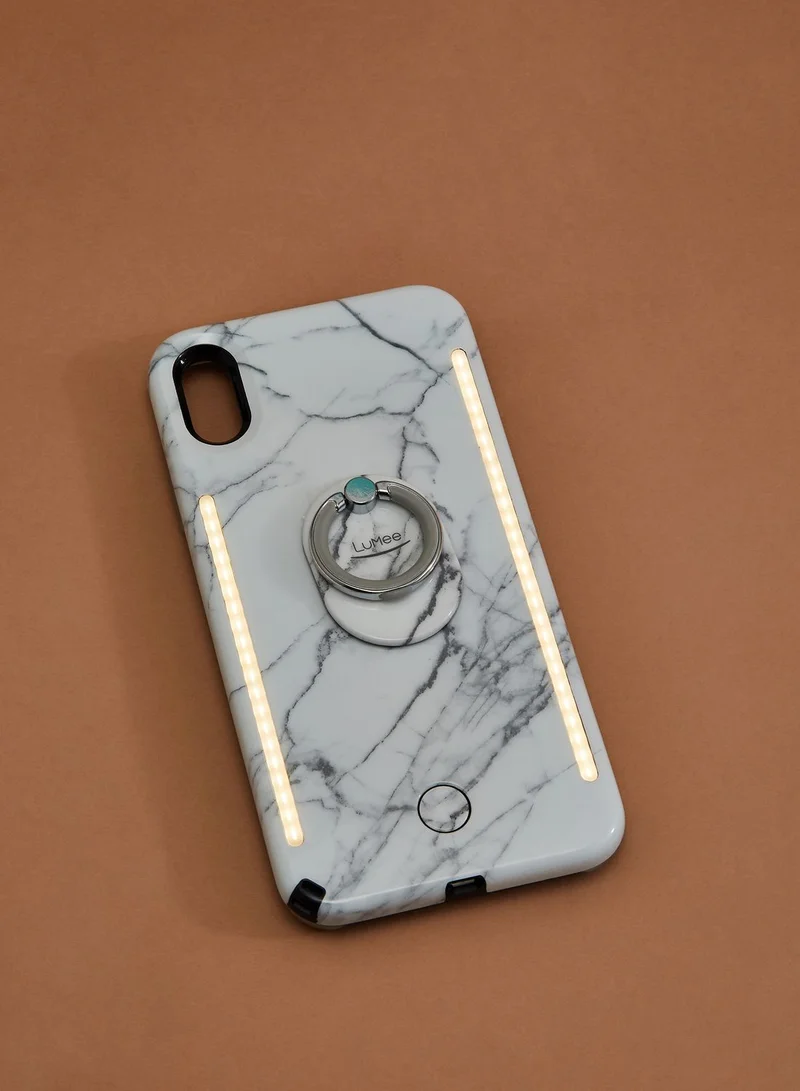 LuMee DUO Ring Gift Set iPhone XS Max White Marble