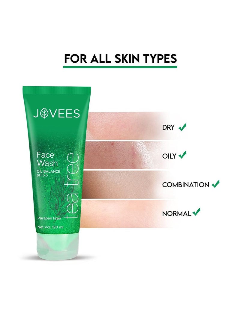 Jovees Tea Tree Oil Control Face Wash Green 120ml - Image 3
