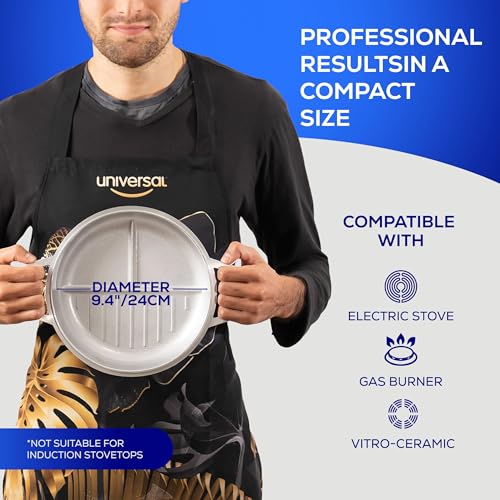 Universal 2-in-1 Caldero (9.4 inch/24 cm), Versatile Dutch Oven Pot with Lid, Premium Cast Aluminum with Dual-Function Lid for Searing Meats, Compact Pots for Stews & Rice - Image 2