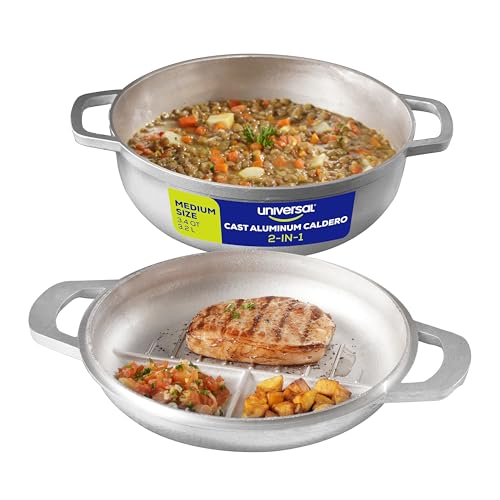 Universal 2-in-1 Caldero (9.4 inch/24 cm), Versatile Dutch Oven Pot with Lid, Premium Cast Aluminum with Dual-Function Lid for Searing Meats, Compact Pots for Stews & Rice - Image 1