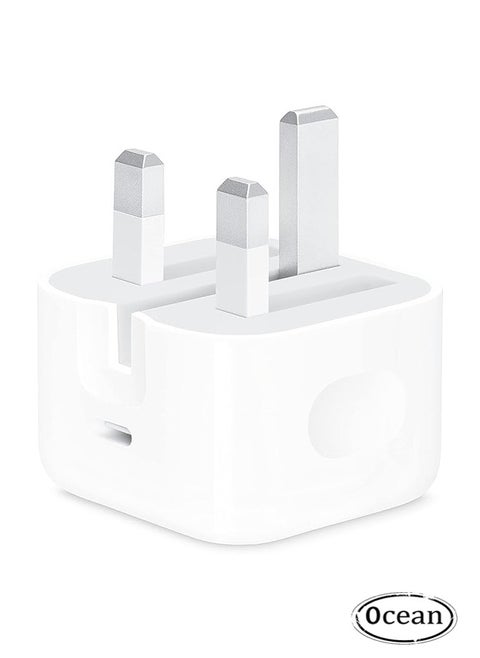 iPhone 20W Fast Charger, 20W USB-C 3-Pin Power Adapter, USB C Wall Fast Charger Compatible with iPhone iPhone 16/15/14/13/12/SE2020/11/XR/XS Max/X Series, iPad, and Universal Travel Adapter, White