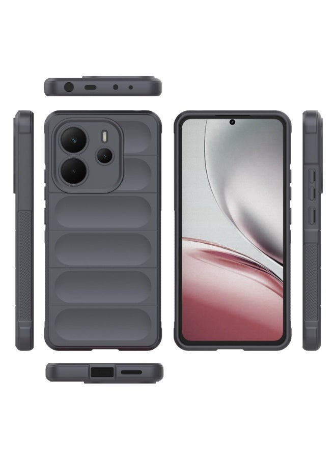 Premium Protection Back Silicone Case Compatible with Xiaomi Redmi note 14 4G Magic Shield Shockproof Case with Camera Protection (Dark Grey)  - Image 2