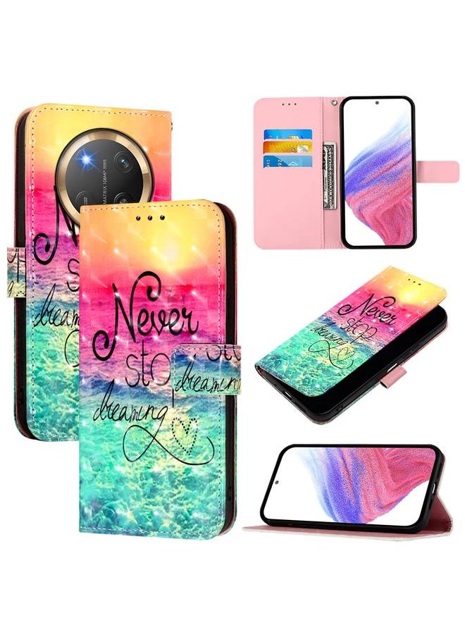 Zaboon For Honor X9c 5G 3D Painting Horizontal Flip Leather Phone Case(Chasing Dreams) 