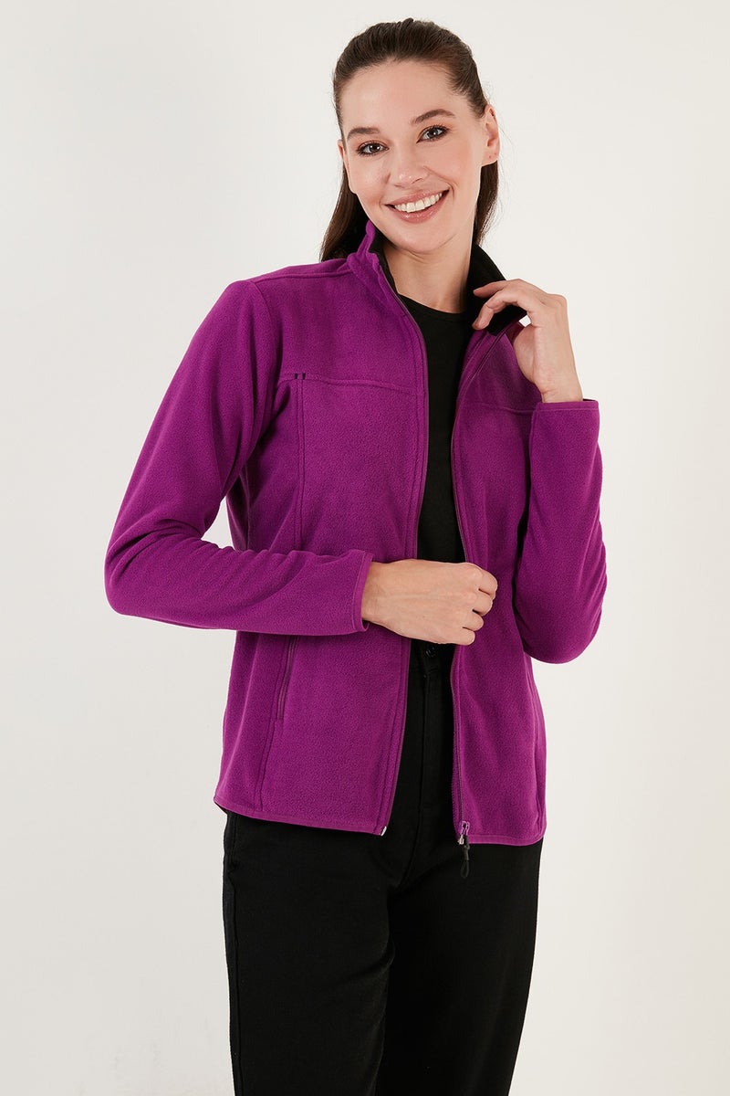 Lela Slim Fit Anti-Pilling Non-Pilling Zippered Pocket Fleece Cardigan Women's POLAR 5907002 - Image 3