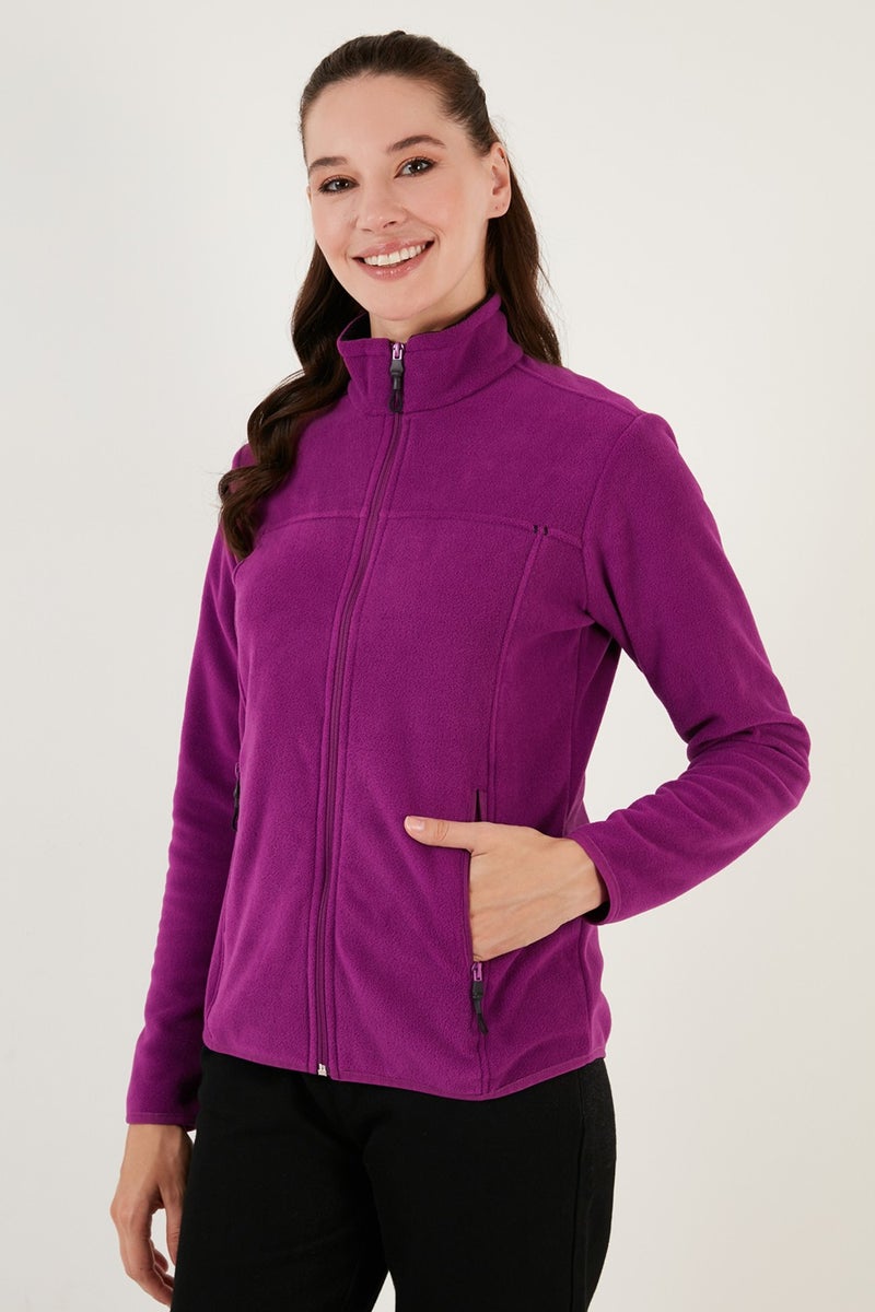 Lela Slim Fit Anti-Pilling Non-Pilling Zippered Pocket Fleece Cardigan Women's POLAR 5907002 - Image 4
