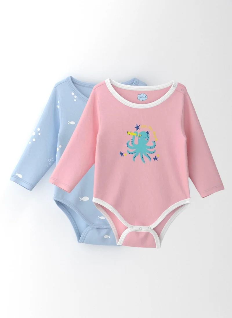 Nautinati Girls Cotton Printed Pack of 3 Bodysuit
