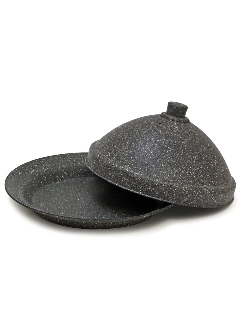 Hascevher Tajin Germanitium Pot Tajine 30 cm with Ceramic Cone-Shaped Lid Non-Stick Granite Pattern  - Image 1