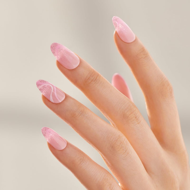 Impress KISS imPRESS No Glue Mani Press On Nails, Design, 'Wild Venus', Pink, Medium Size, Almond Shape, Includes 30 Nails, Prep Pad, Instructions Sheet, 1 Manicure Stick, 1 Mini File - Image 2