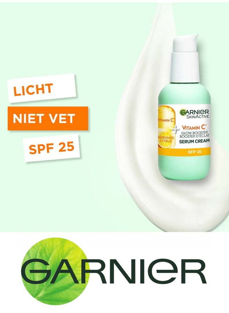 garnier Vitamin C* Brightening & Glow Booster Serum Cream SPF25 (50ml) - Image 3