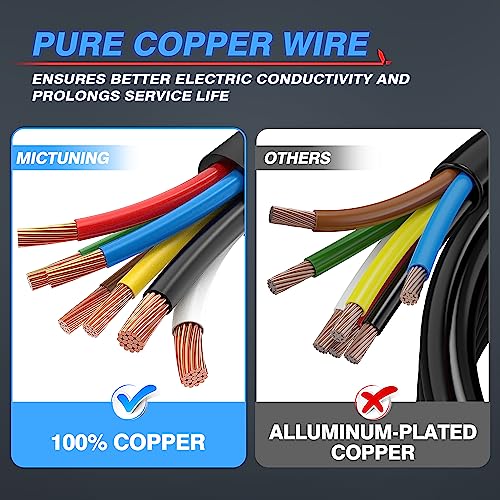 MICTUNING Heavy Duty 7 Way Plug Inline Trailer Cord with 7 Gang Junction Box 8 Feet, Weatherproof - Image 4