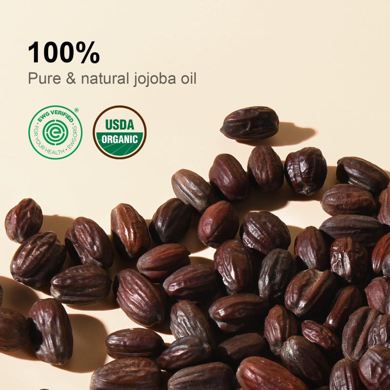 Yoken Pure Jojoba Oil Organic USDA Certified 16 fl oz, 100% Natural Jojoba Oil for Hair, Skin & Face, Cold Pressed Unrefined, Deeply Moisturizing Body Carrier Oils for Essential Oils Mixing - Image 2