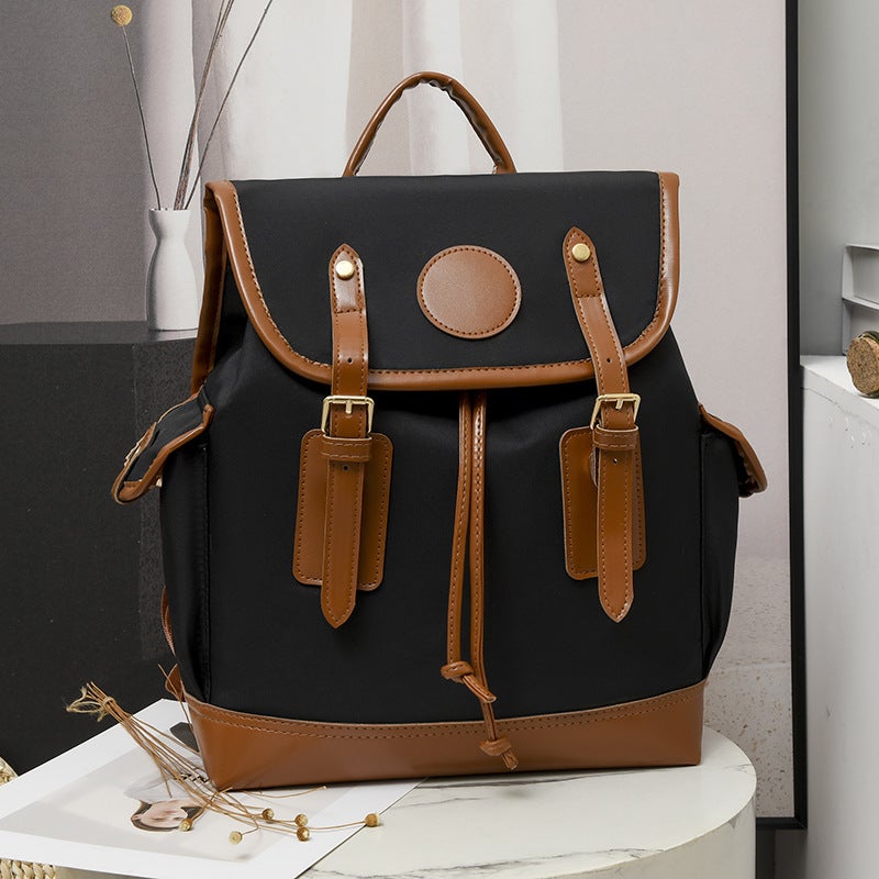 Women'S Backpack 2024 Fashionable Oxford Cloth Color Contrast Large Capacity Backpack Lightweight Simple Western Style All-Match Travel Bag - Image 3