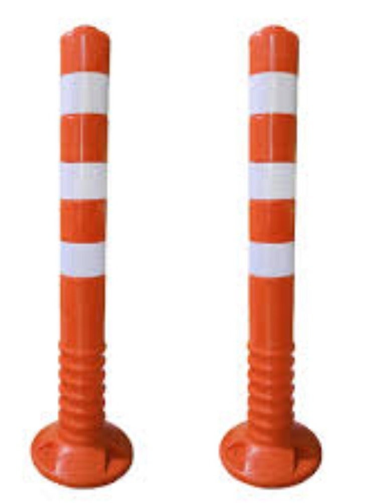 KNP 75CM Traffic Safety Delineator Post in red is a versatile and essential traffic control tool designed to enhance visibility and direct traffic safely in various environments including roadwork zones parking lots and event areas. - Image 1