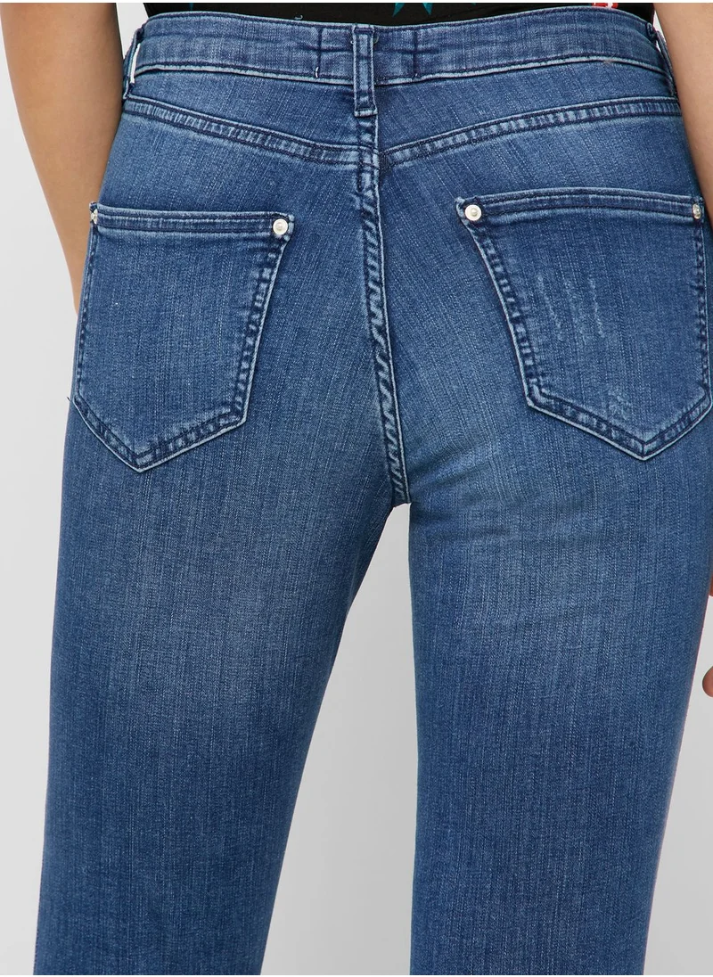 Miss Selfridge Petite Lizzie Mid Rise Skinny Jeans