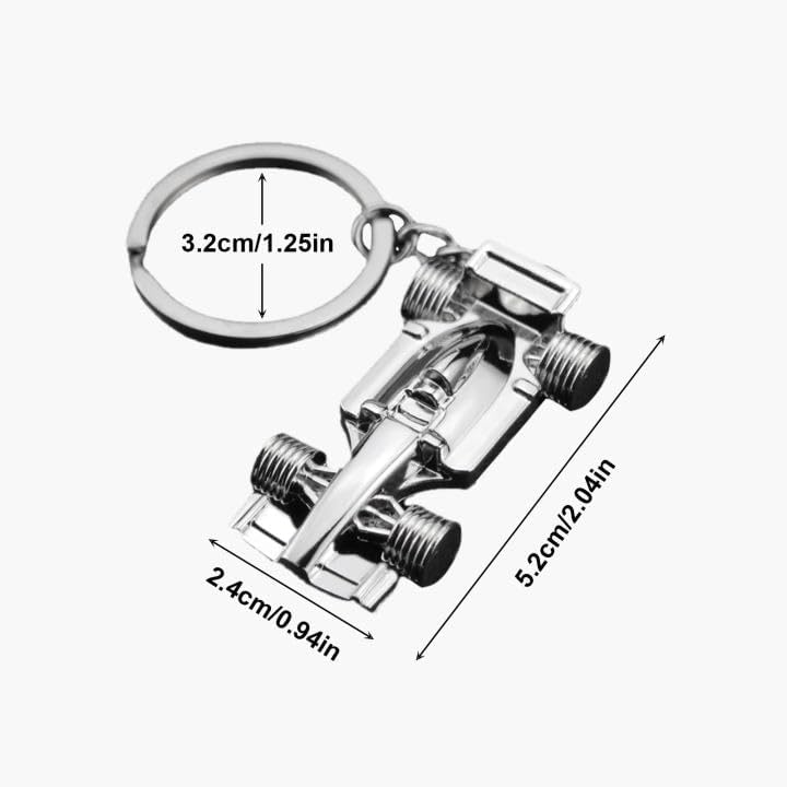 EUPSIIU 4Pcs Silver Racing Car Keyring - Creative Keychain for Car Enthusiasts - Image 2