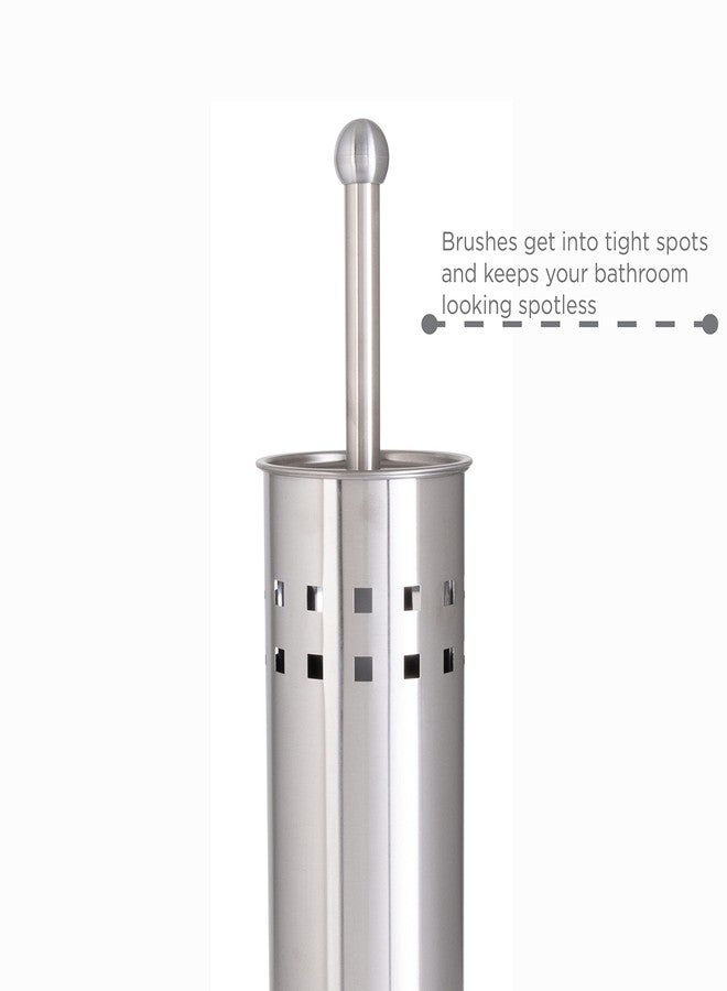 Bath Bliss Toilet Brush & Holder Set, Dimensions: 3.75" Rd x 15", Stainless Steel, Bathroom, Rust Resistant, Easy Storage, Easy Cleaning, Sliver, - Image 5