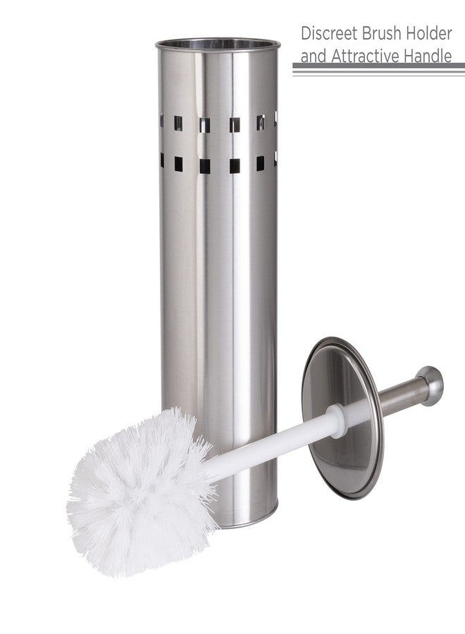 Bath Bliss Toilet Brush & Holder Set, Dimensions: 3.75" Rd x 15", Stainless Steel, Bathroom, Rust Resistant, Easy Storage, Easy Cleaning, Sliver, - Image 3