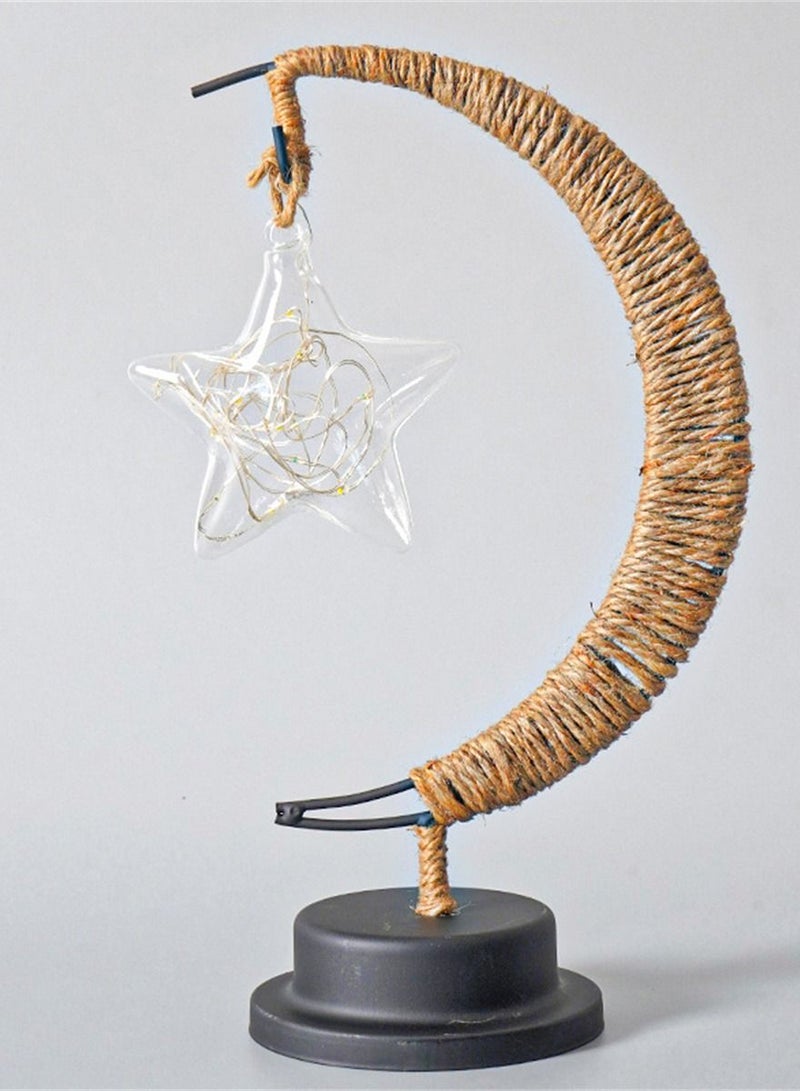 Loquat LED Iron Art Decorative Lamp Arab Style Gurban Festival Atmosphere Lamp 14*13*27cm  - Image 1