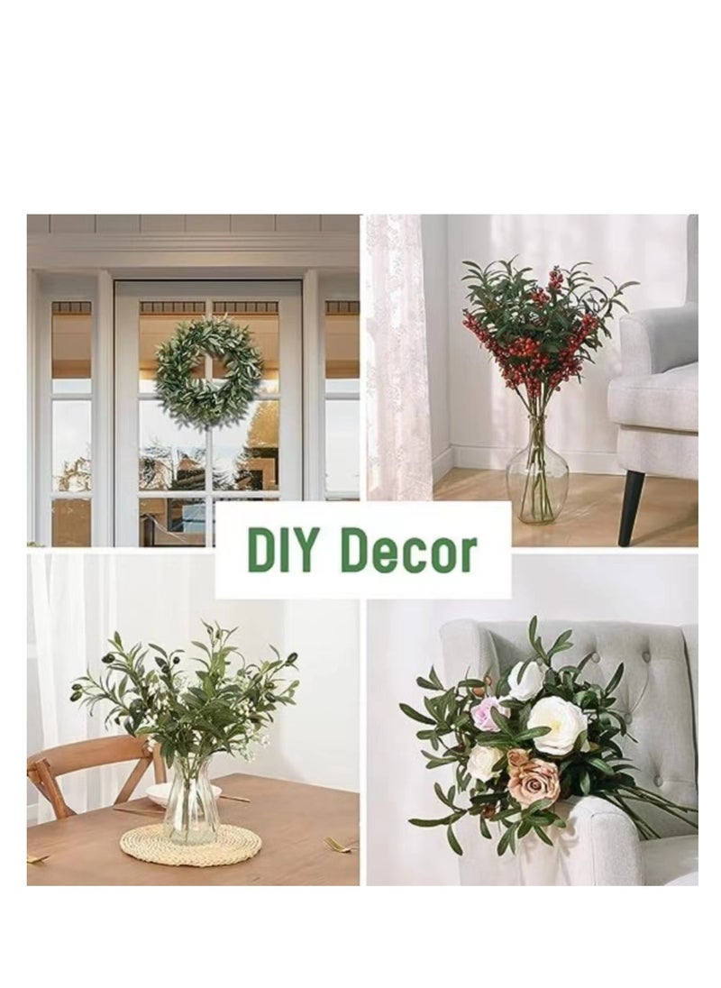 Generic - Faux Olive Branches with Realistic Olives for Vases, 3Pcs 48cm Artificial Greenery Stems for Indoor/Outdoor DIY Wreaths, Centerpieces, and Floral Arrangements. - Image 1