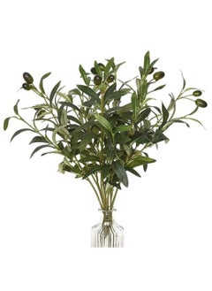Faux Olive Branches with Realistic Olives for Vases, 3Pcs 48cm Artificial Greenery Stems for Indoor/Outdoor DIY Wreaths, Centerpieces, and Floral Arrangements.