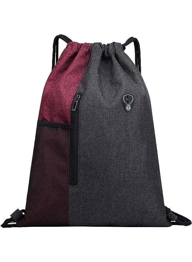 IAF Bag Drawstring Backpack,Waterproof Gym sack PE Bag with Zipper and Mesh Pockets,Best for Outdoor Sports,Yoga,Swimming - Image 1