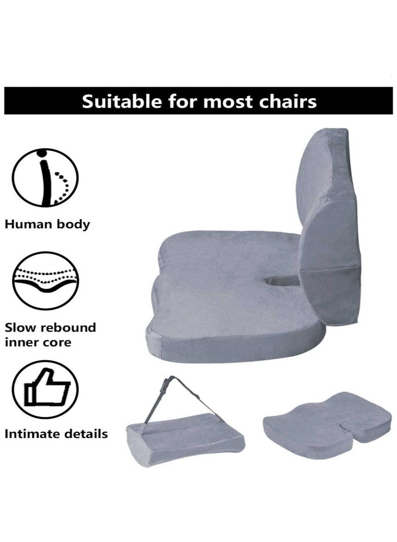 WALALLA Ergonomic Seat Cushion, Lumbar Support Pillow, Chair Cushion, Memory Foam Back Support Plillow For Car Office Chair Wheelchair - Image 3