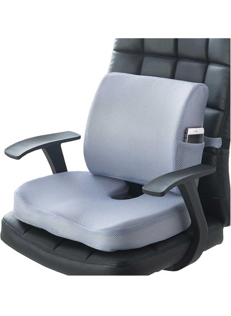 WALALLA Ergonomic Seat Cushion, Lumbar Support Pillow, Chair Cushion, Memory Foam Back Support Plillow For Car Office Chair Wheelchair - Image 1
