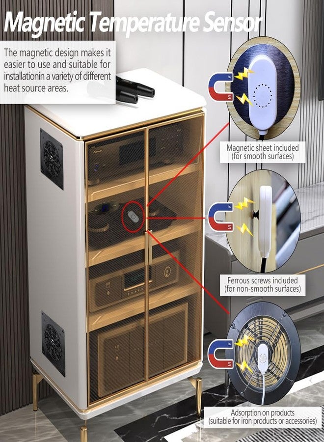 نظام مروحة تبريد هادئة بقطر 120 مم يعمل بمنفذ USB من SCCCF، مزود بتحكم ترموستات قابل للتعديل من 0 إلى 60 درجة مئوية، مناسب لخزائن المسرح المنزلي، وبيوت النباتات، وأماكن إيواء الحيوانات الأليفة. - Image 4