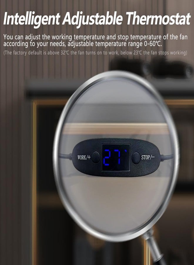 نظام مروحة تبريد هادئة بقطر 120 مم يعمل بمنفذ USB من SCCCF، مزود بتحكم ترموستات قابل للتعديل من 0 إلى 60 درجة مئوية، مناسب لخزائن المسرح المنزلي، وبيوت النباتات، وأماكن إيواء الحيوانات الأليفة. - Image 3