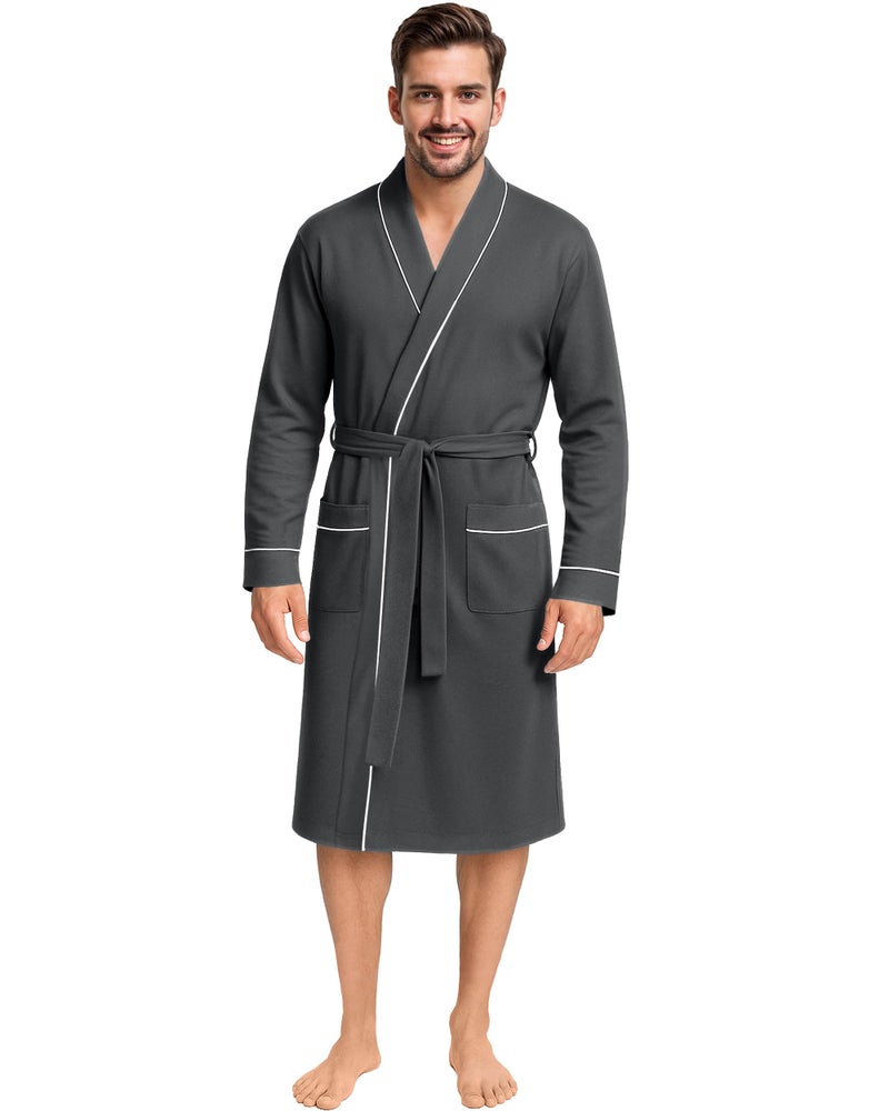 NY Threads روب قطن مختلط للرجال من NY Threads، متوسط، رمادي داكن هيثر - Image 1