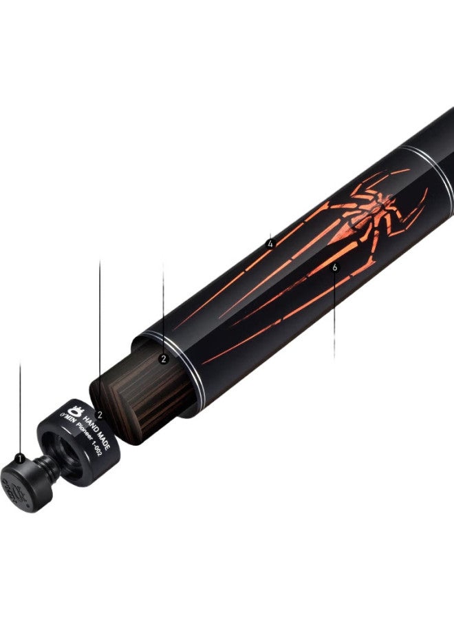 O'Min Black Widow Pool Cue, Large Tip Black 8-Ball Cue, Chinese 8-Ball Detachable Pool Cue, American 16-Color 9-Ball Cue - Image 2