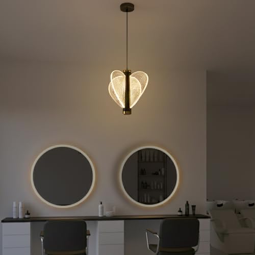 Lamp Master Heart Wing Modern LED Pendant Light | Luxury Heart Wing Design Ceiling Hanging Lamp | 3 Color Modes | Black & Gold Finish Decorative Light for Living Room, Bedroom, Dining Room, Restaurant - Image 4