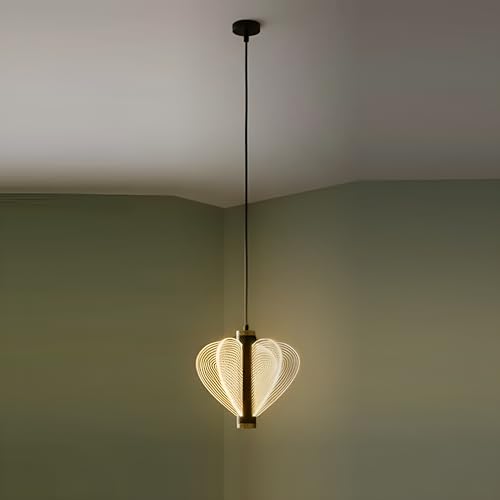 Lamp Master Heart Wing Modern LED Pendant Light | Luxury Heart Wing Design Ceiling Hanging Lamp | 3 Color Modes | Black & Gold Finish Decorative Light for Living Room, Bedroom, Dining Room, Restaurant - Image 1