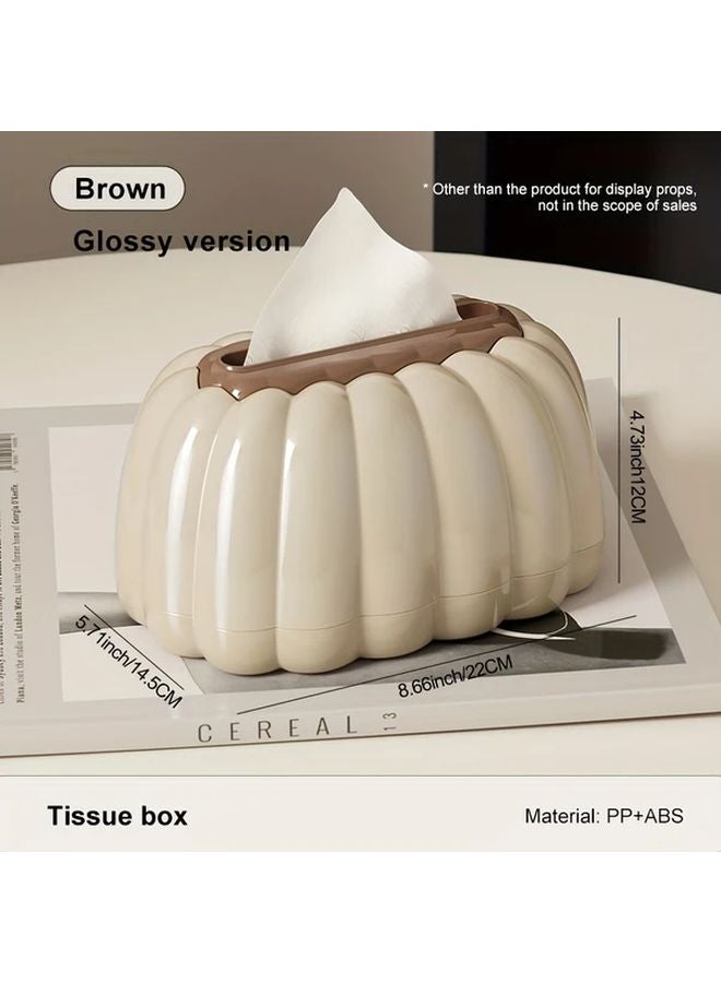 غطاء صندوق المناديل الفاخر بلون شاي الحليب حامل بلاستيكي حديث مع غطاء لغرفة المعيشة - Image 5