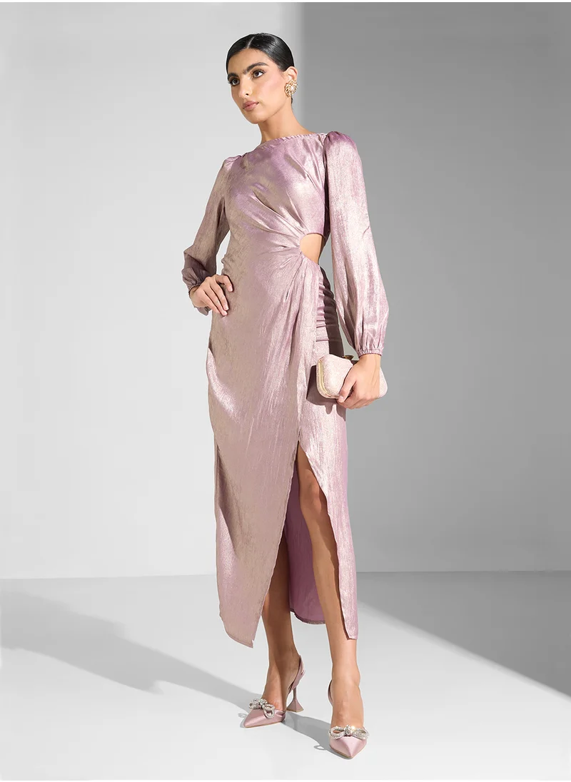 جولدن ابل Long Sleeves With Slit Dress