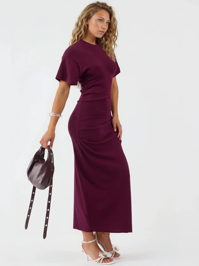 Busem BUSEM Solid Crew Neck Bodycon Midi Dress